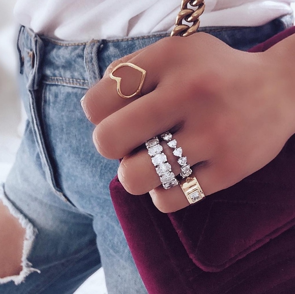 Oval Swarovski eternity band ring